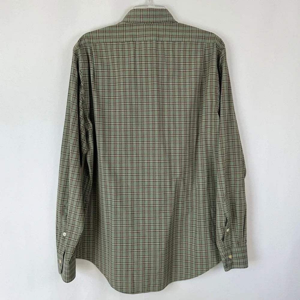 Polo by Ralph Lauren Estate Custom Fit Plaid Long Sleeve Shirt Men L 16.5 Preppy